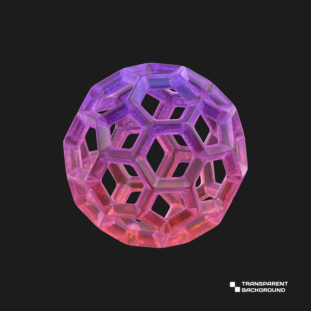 3d rendering gradient glass abstract geometric object