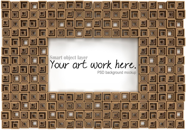 3d rendering image of wooden bubic
