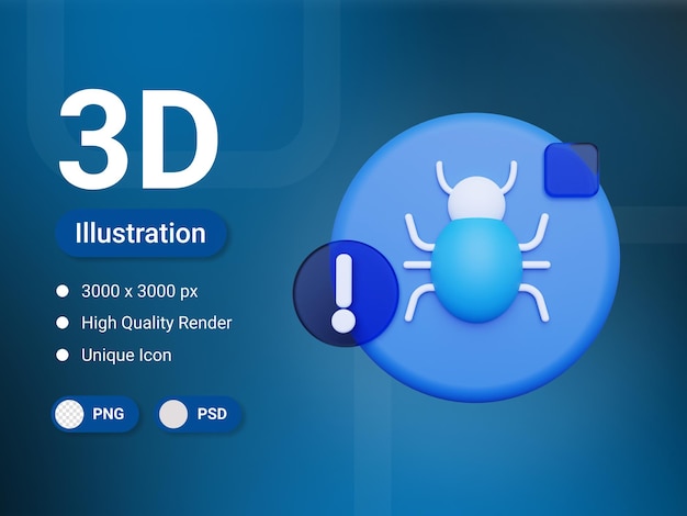 3d rendering malware icon