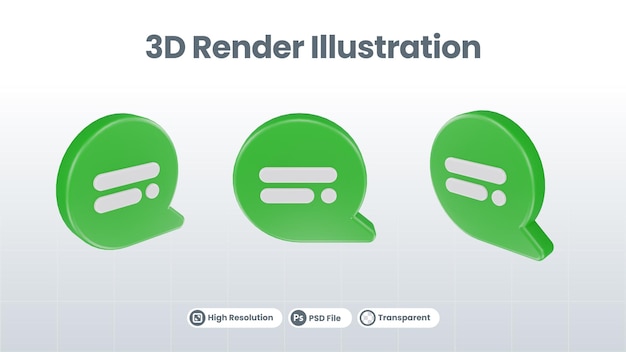 3d rendering notification message chat icon attention sms sign and internet message