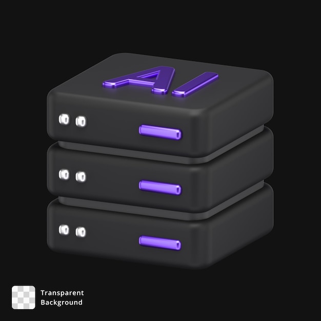 3d rendering of ai server stack