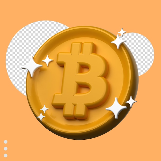 3d rendering of bitcoin icon