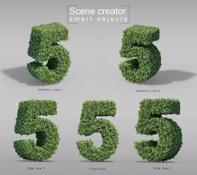 3d rendering of buxus number 5