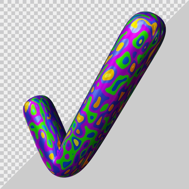 3d rendering of check mark with modern style