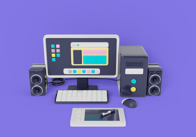3d rendering of electronics and digital world sales