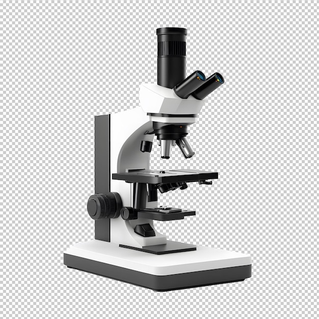 3d rendering of microscope isolated on transparent background
