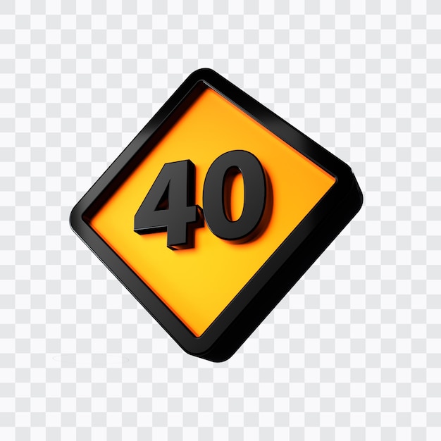 3d rendering of number 40