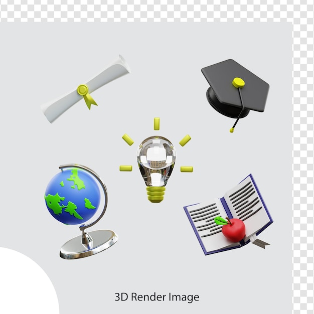 3d rendering of school education illustration,  used for web, app, infographic