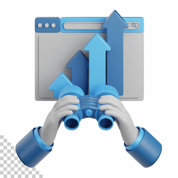 3d rendering web visibility isolated useful for seo website internet optimization and other