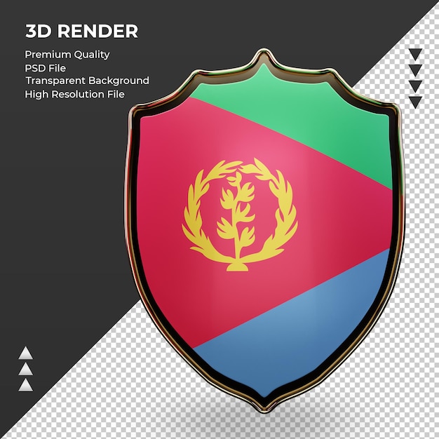 3d shield Eritrea flag rendering front view