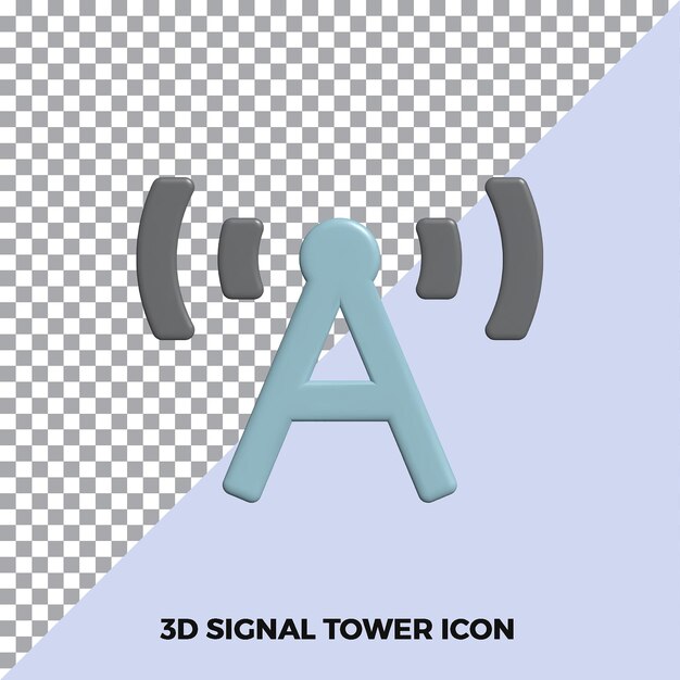 3d signal tower icon isolated