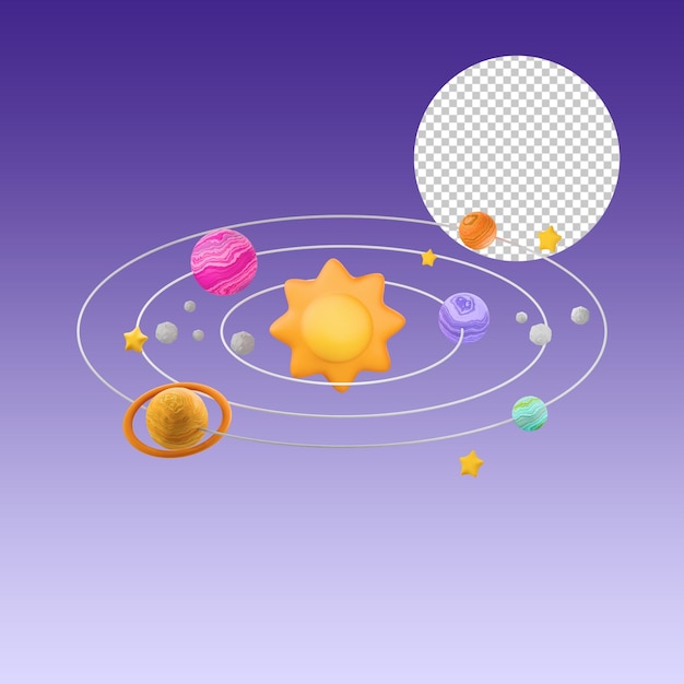 3D Solar System Illustration