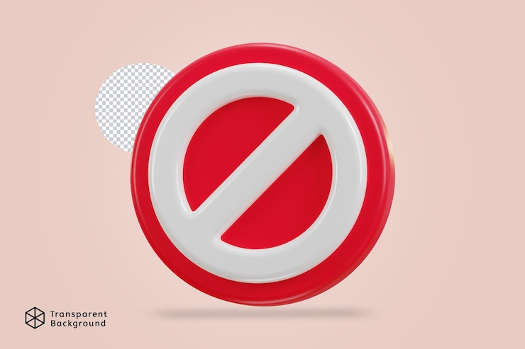 PSD 3d stop banned sign vector icon illustration