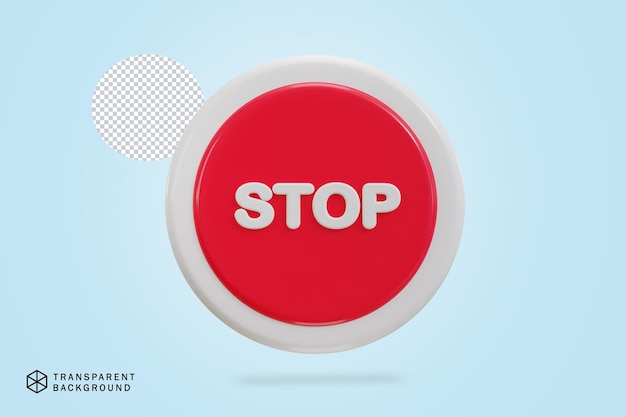 3d stop sign icon