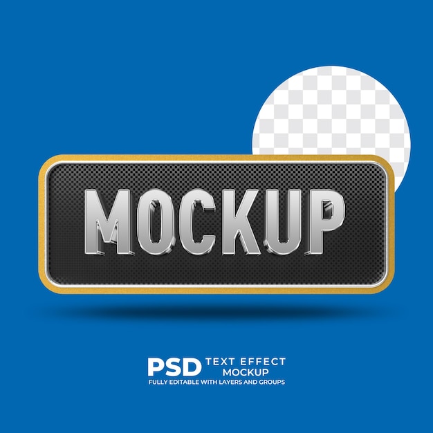 3D text effect button mockup