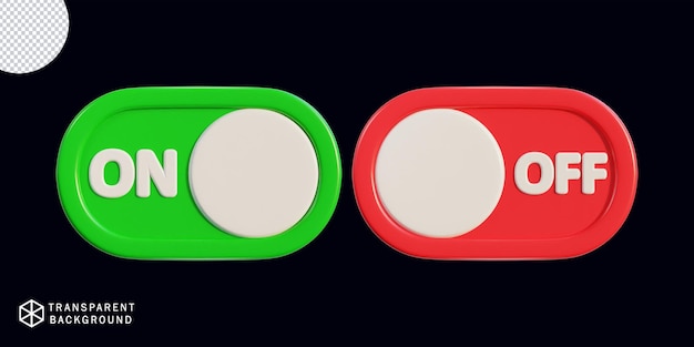 3d toggle switch on of buttons icon pack