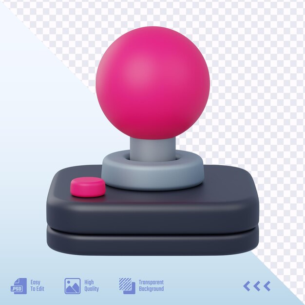 3d user interface render of a pink joystick