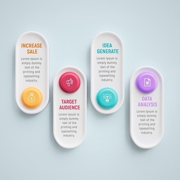 4 Steps Business Infographics Template