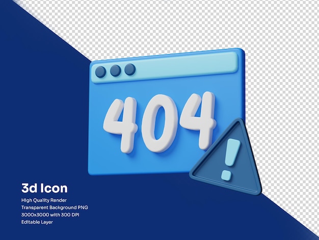 404 not found 3d icon with isolated background
