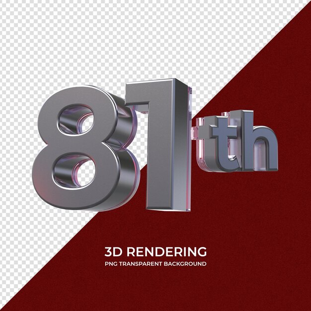 81th 3d rendering transparent background