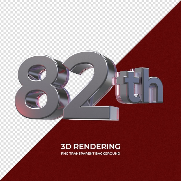 82th 3d rendering transparent background