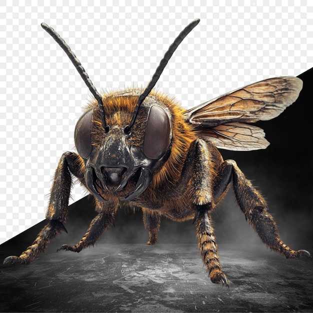 a bee with a black background and a black background with a black background