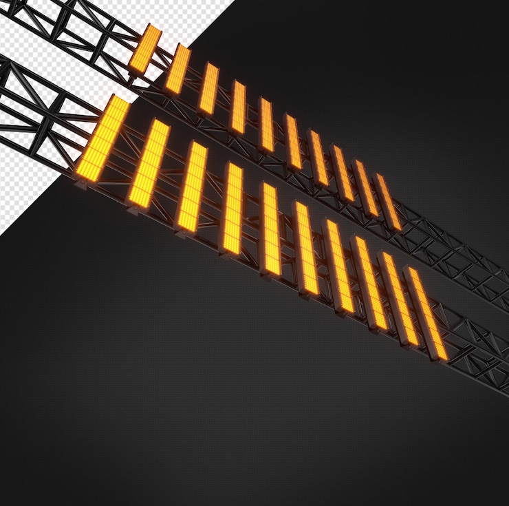 PSD a black background with several yellow lights and a black background