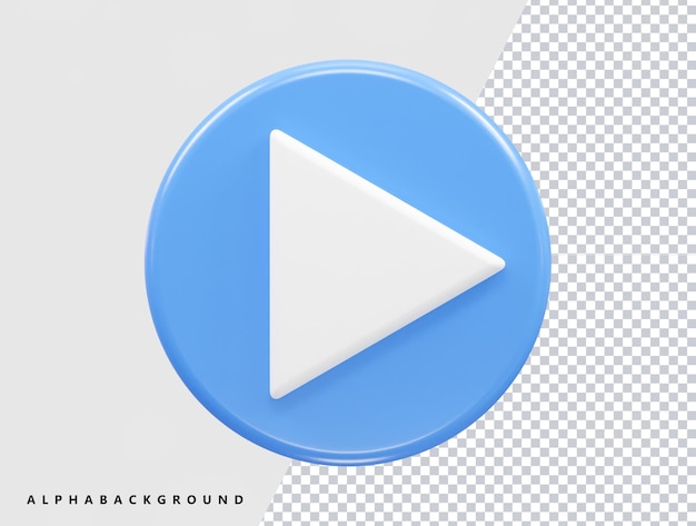 A blue circle with a white play button on it.
