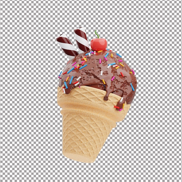 A chocolate cone rendered file