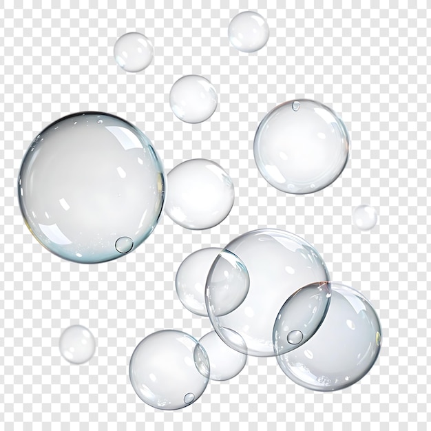 a clear bubble of soap bubbles is shown on a transparent background