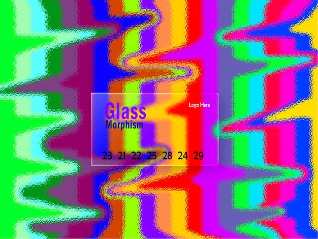 a colorful image of a digital display with the words glass on it