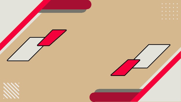 A contemporary business card template with geometric shapes and red accents