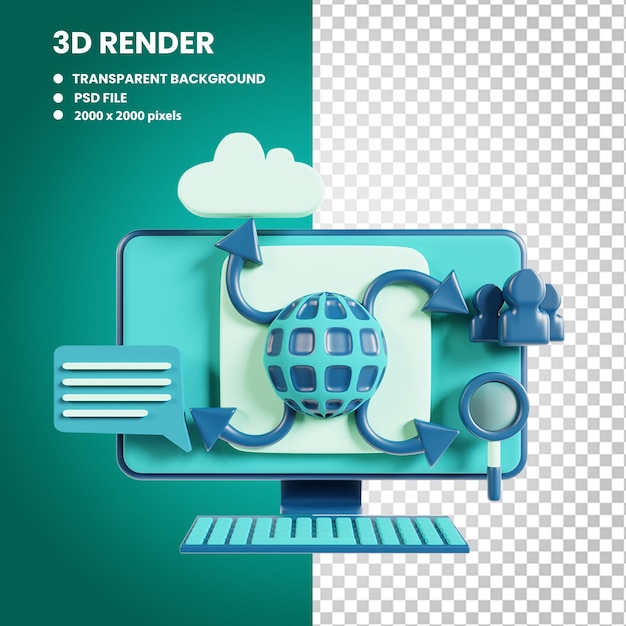 a digital screen with a 3d model of a globe on it png psd
