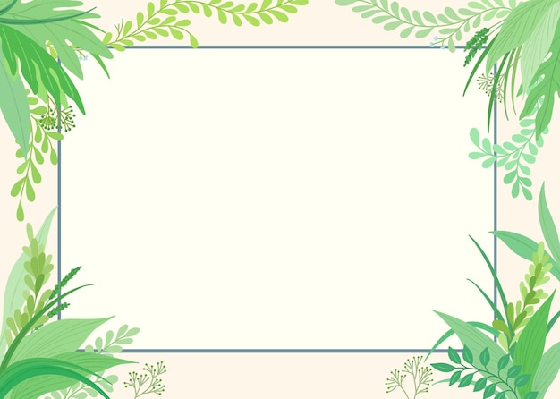a green frame with a border of leaves and a place for text