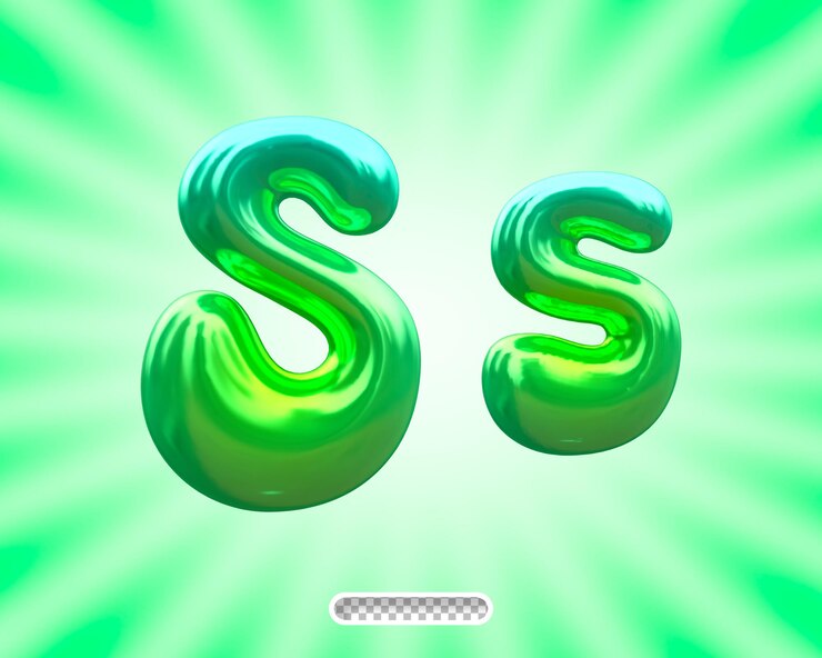 PSD a green letter s is shown with a green background