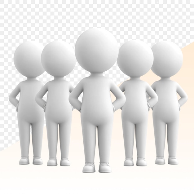 a group of people stand in front of a white background