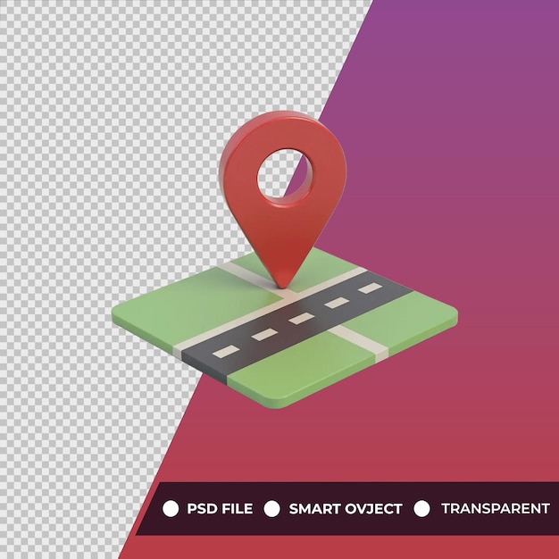 a map with a red marker on it that says smart