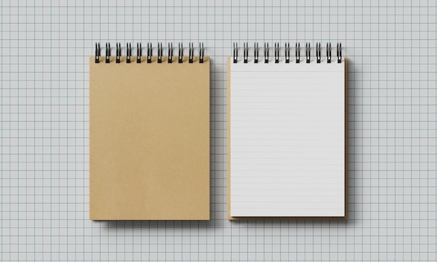 a notebook with a brown cover that says  the top