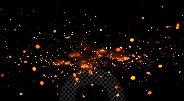 a person  s hands are holding a black object with a large number of orange lights in the background