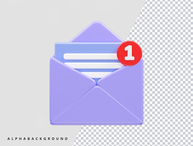 A purple envelope with a red number 1 in the middle.