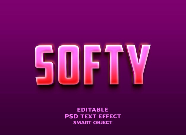 a purple poster with the word soft in red