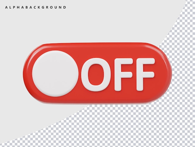 a red and white sign that says off on it