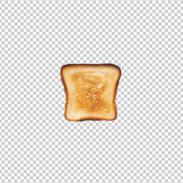 A single slice of golden brown toast placed on a clean white background