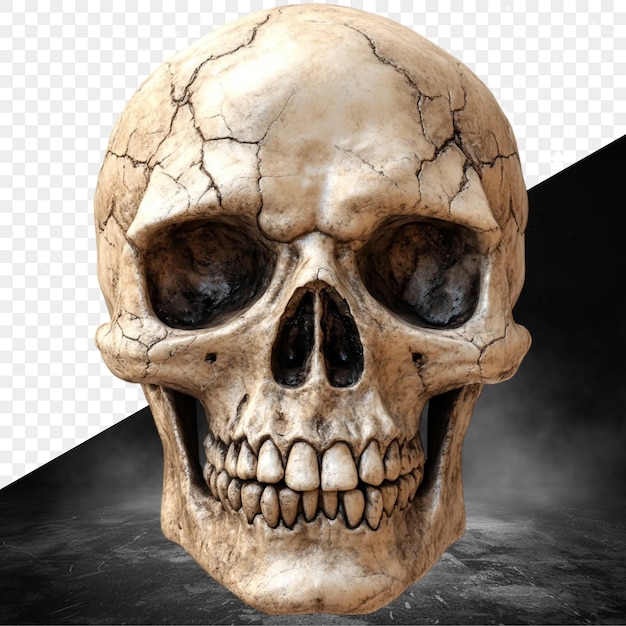 a skull with a black background and a black and white image of a human skull