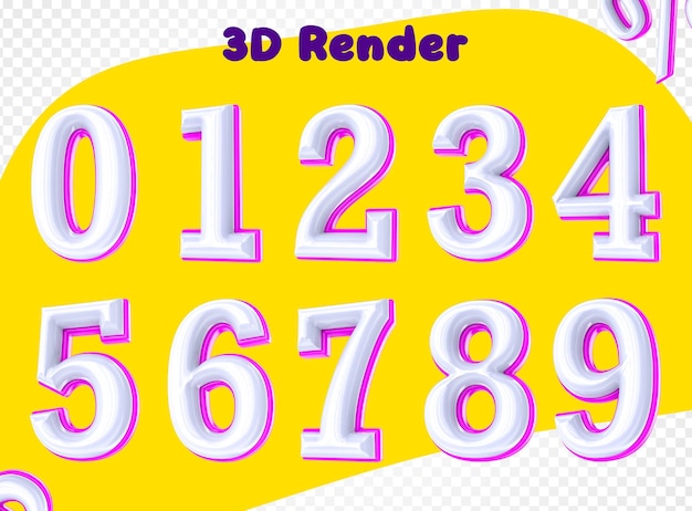 a yellow and pink sign that says 3d numbers