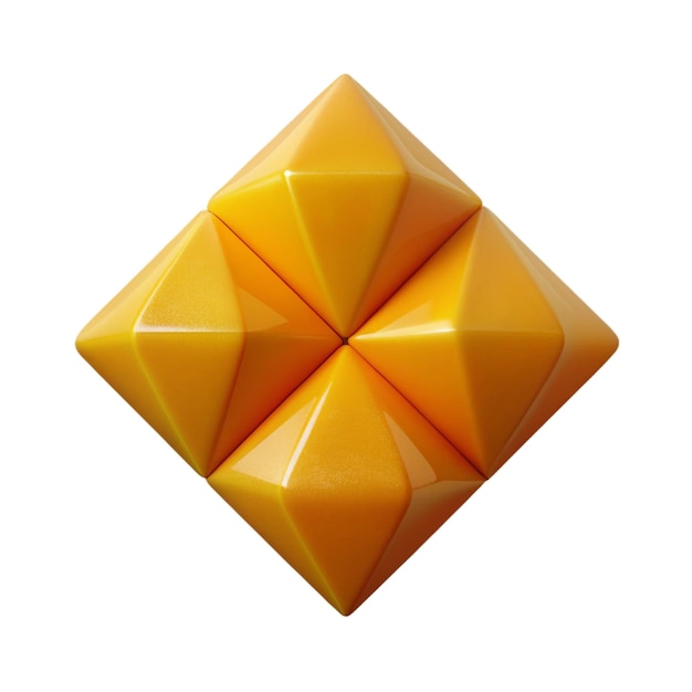 a yellow diamond shaped object with the word quot cube quot on it