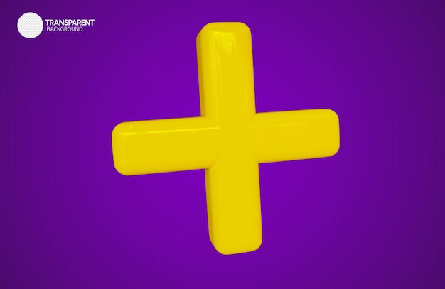 A yellow plus sign with the word on it