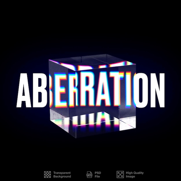 Aberration Optical Effect on a Crystal Cube
