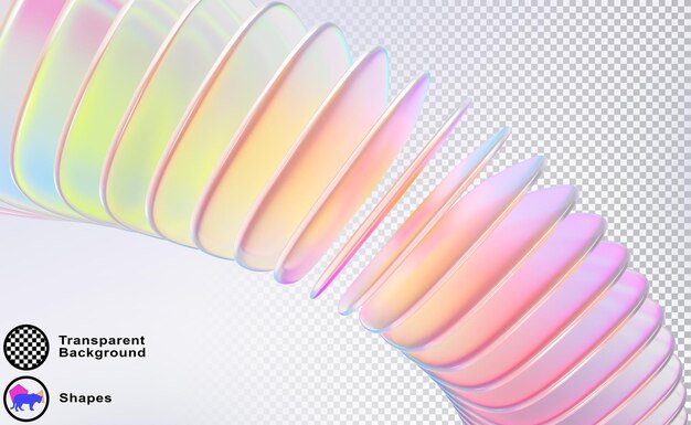 Abstract 3d background with holographic wave ribbon effect of glass square plates row Iridescent ribbed line pattern Digital tech bg with array structure and rainbow color gradient