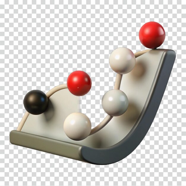 Abstract 3D Rendering of Balls on a Track Visualizing Data Flow and Movement